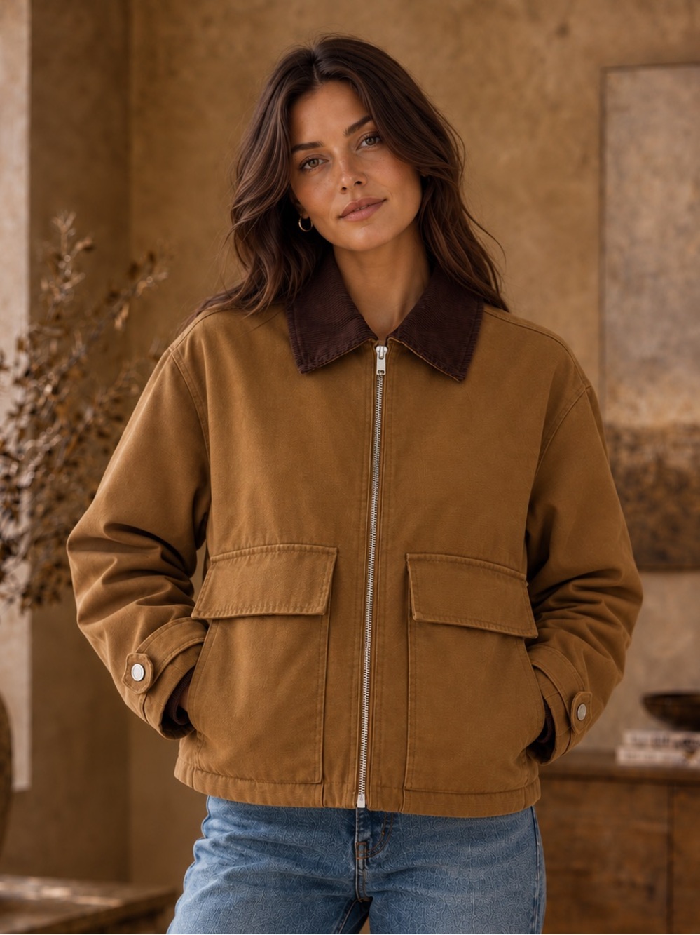 Gorgeous House of Harlow 1960 Canvas Barn Jacket